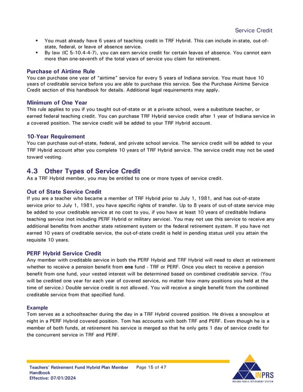 Teachers' Retirement Fund Hybrid Plan Member Handbook - Page 15