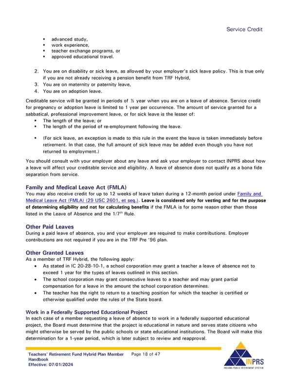 Teachers' Retirement Fund Hybrid Plan Member Handbook - Page 18