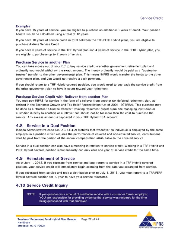 Teachers' Retirement Fund Hybrid Plan Member Handbook - Page 22