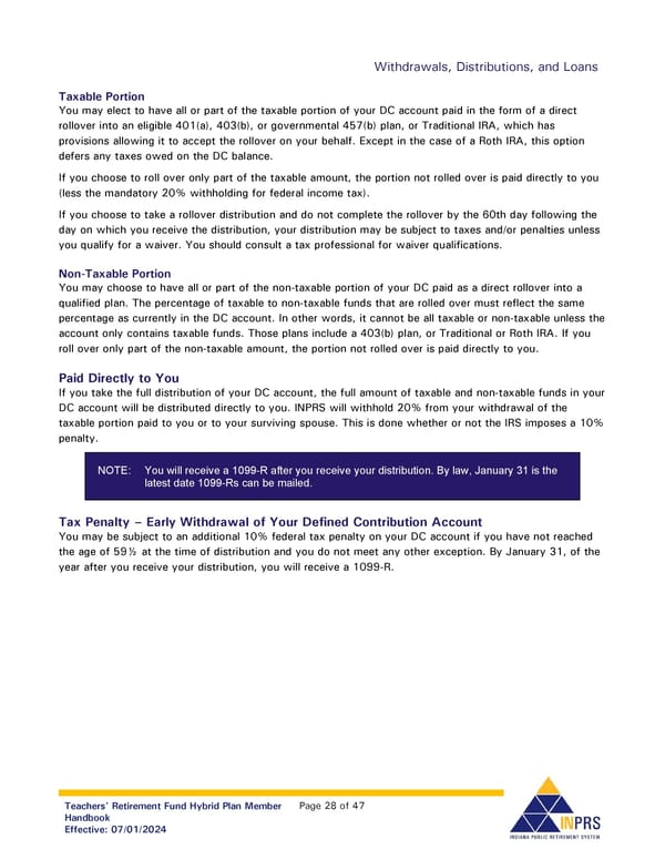 Teachers' Retirement Fund Hybrid Plan Member Handbook - Page 28