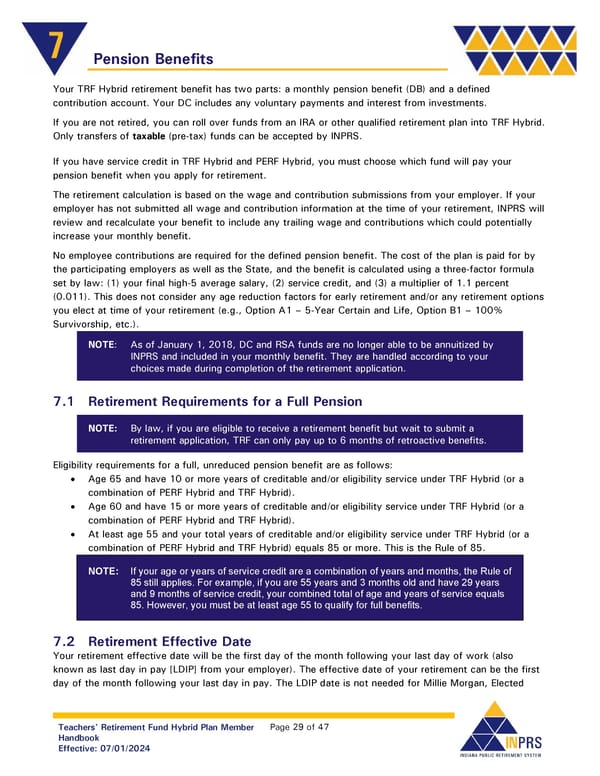 Teachers' Retirement Fund Hybrid Plan Member Handbook - Page 29