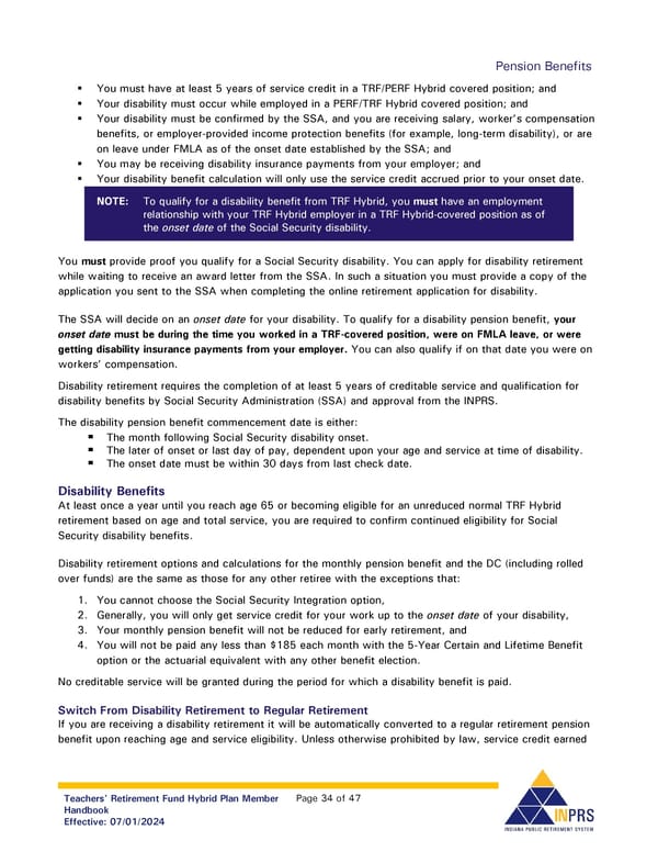 Teachers' Retirement Fund Hybrid Plan Member Handbook - Page 34