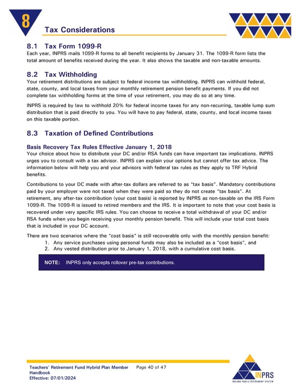 Teachers' Retirement Fund Hybrid Plan Member Handbook - Page 40