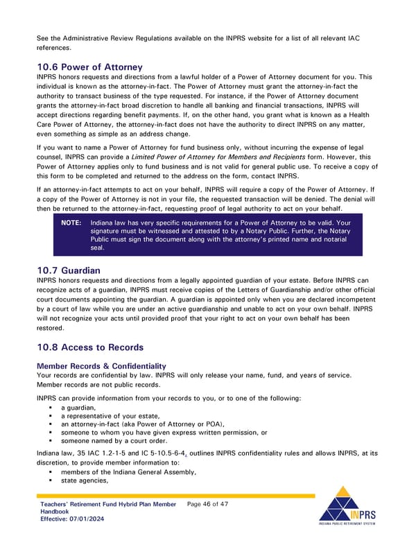 Teachers' Retirement Fund Hybrid Plan Member Handbook - Page 46