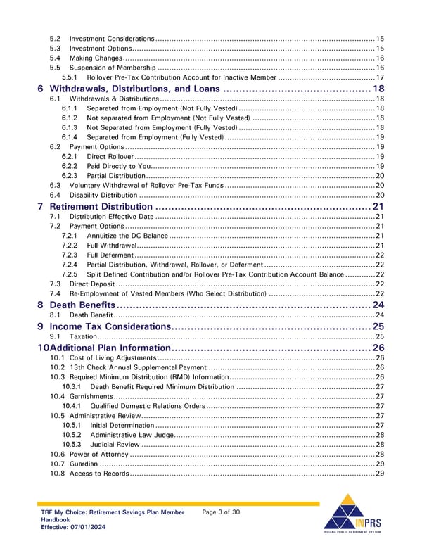 Teachers’ Retirement Fund My Choice Plan Member Handbook - Page 3
