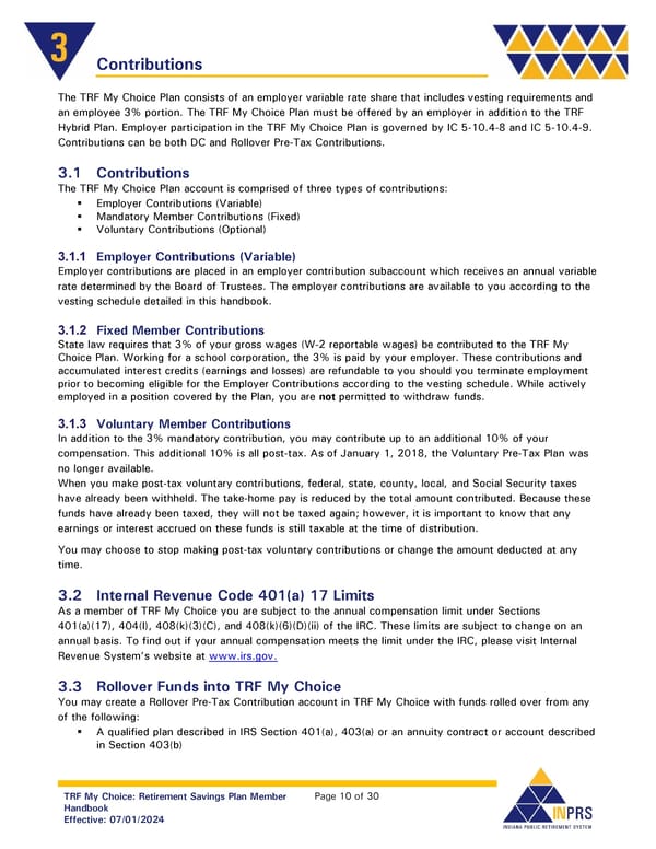 Teachers’ Retirement Fund My Choice Plan Member Handbook - Page 10