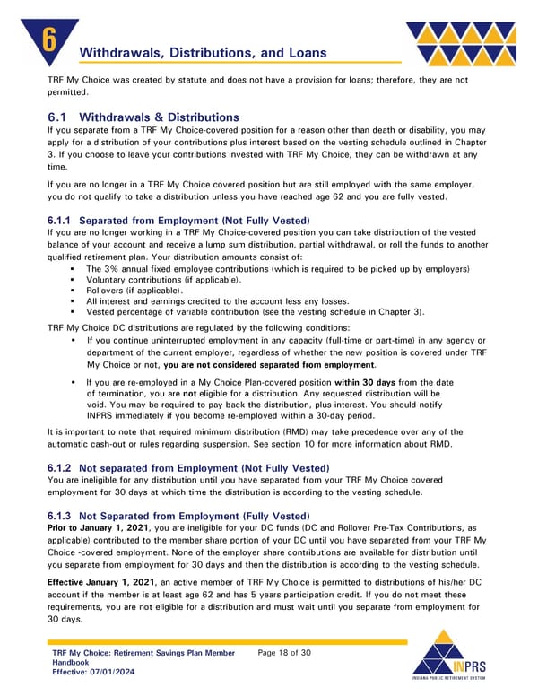 Teachers’ Retirement Fund My Choice Plan Member Handbook - Page 18