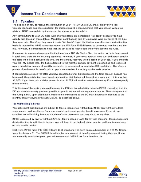 Teachers’ Retirement Fund My Choice Plan Member Handbook - Page 25