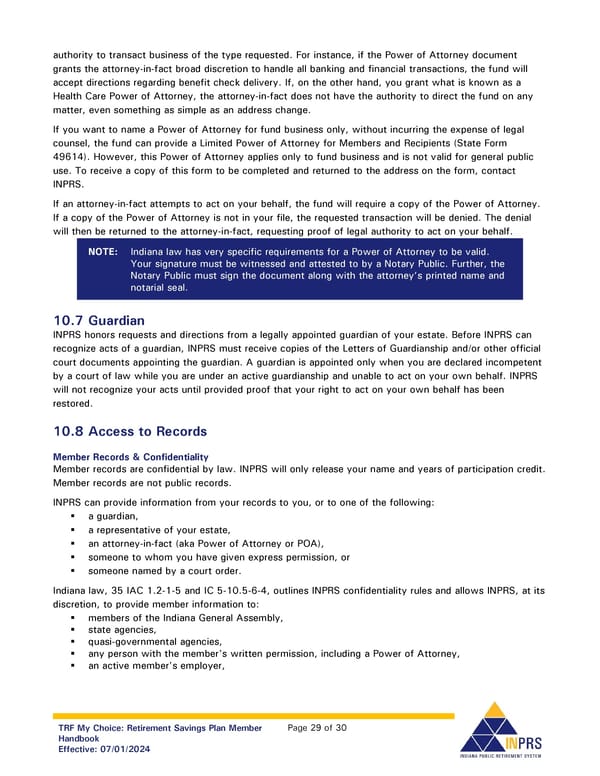 Teachers’ Retirement Fund My Choice Plan Member Handbook - Page 29