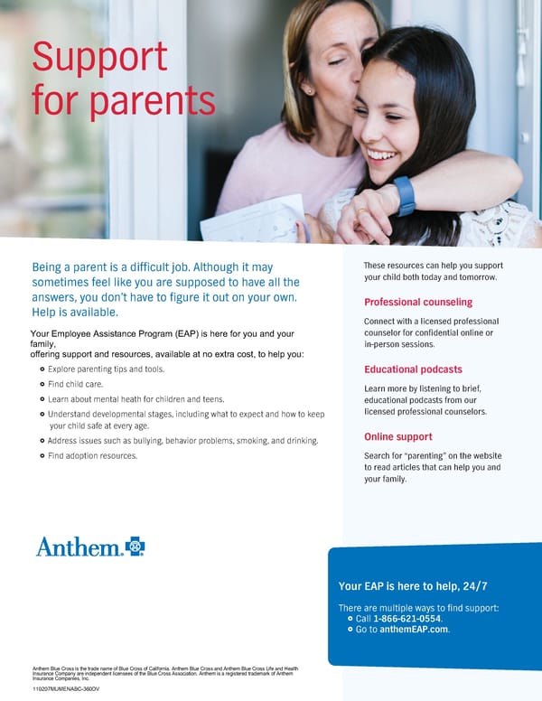 Support for Parents: Employee Assistance Program - Page 1