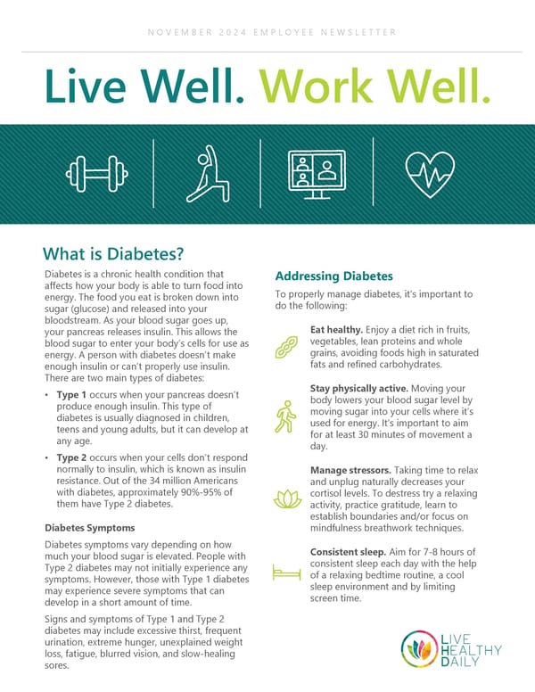 Live Well. Work Well: Understanding and Managing Diabetes - Page 1