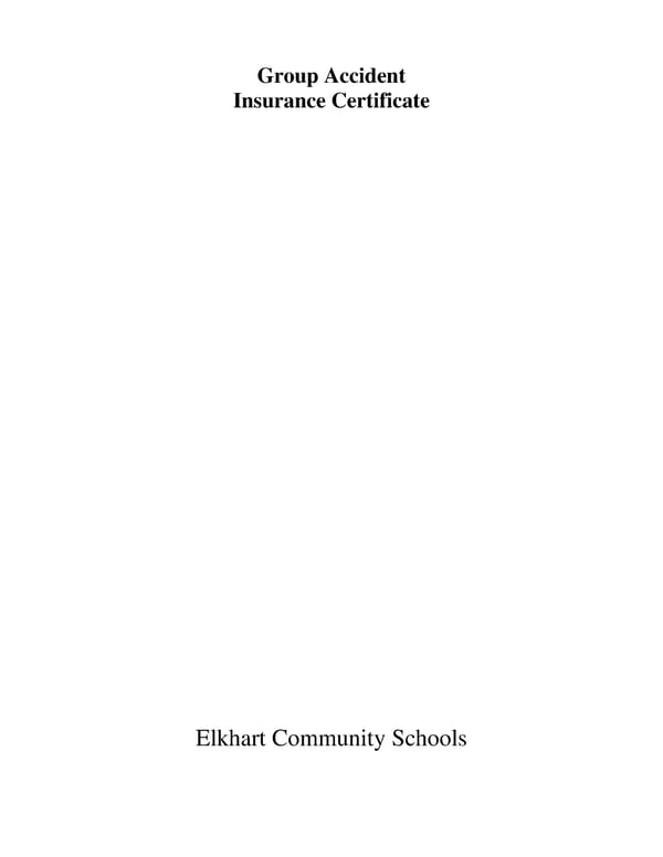 Group Accident Insurance Certificate - Page 1