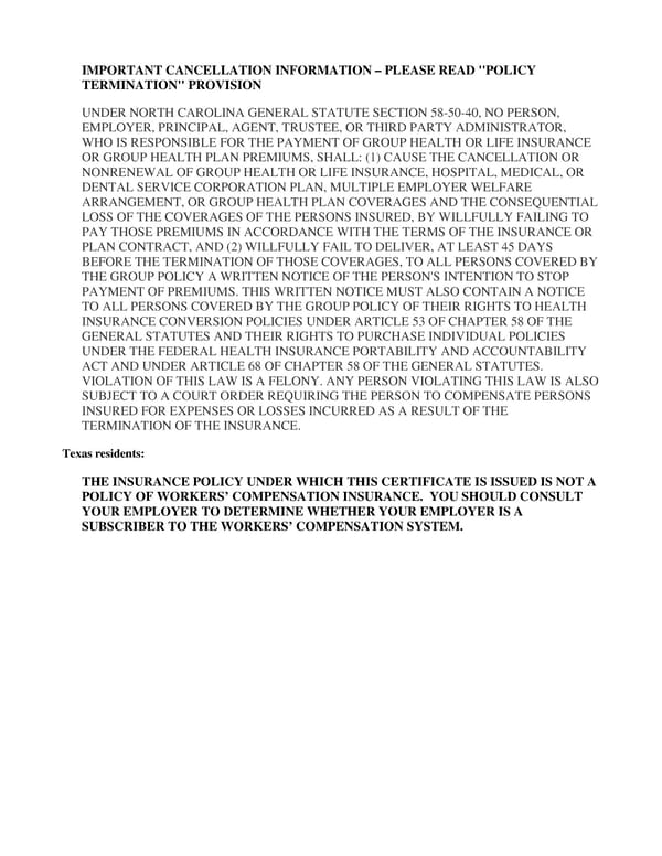 Group Accident Insurance Certificate - Page 5