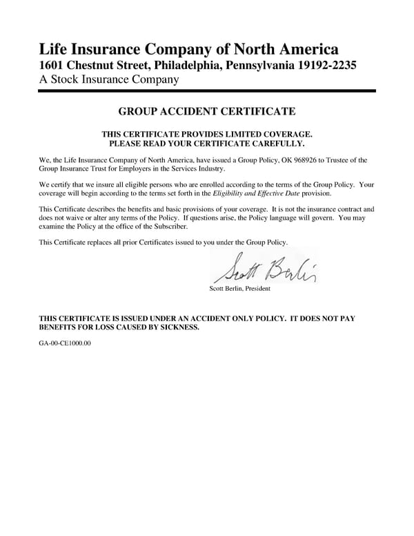 Group Accident Insurance Certificate - Page 7