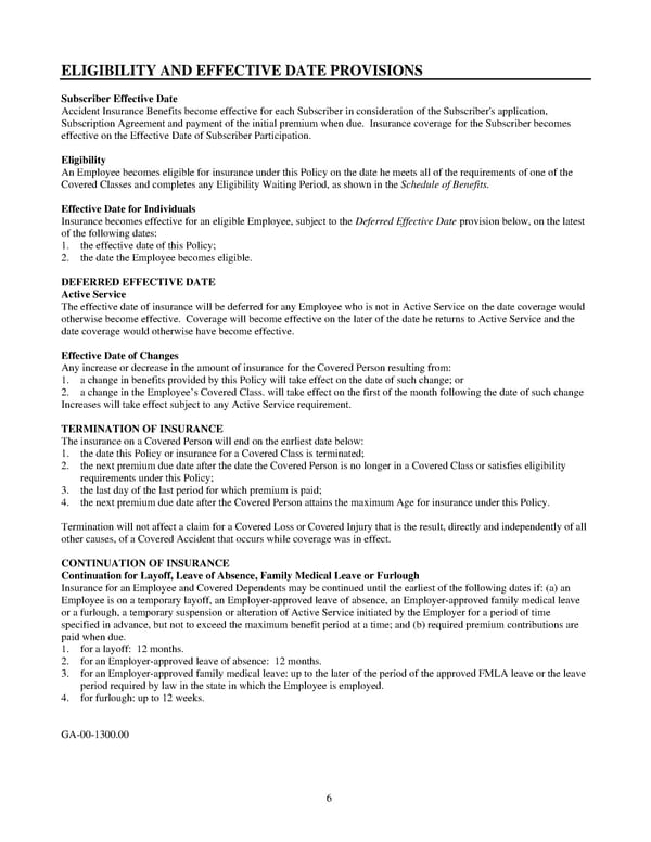 Group Accident Insurance Certificate - Page 16