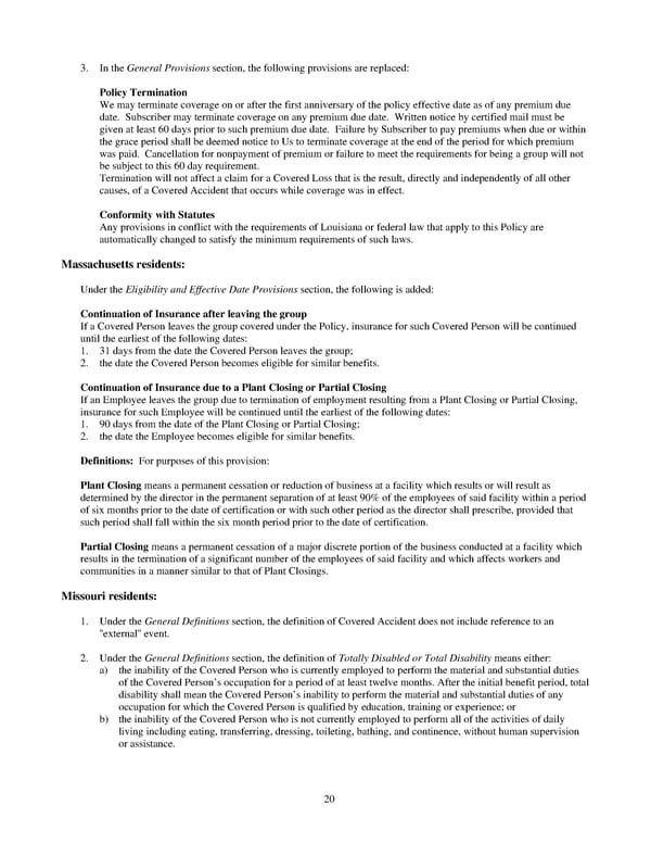 Group Accident Insurance Certificate - Page 30