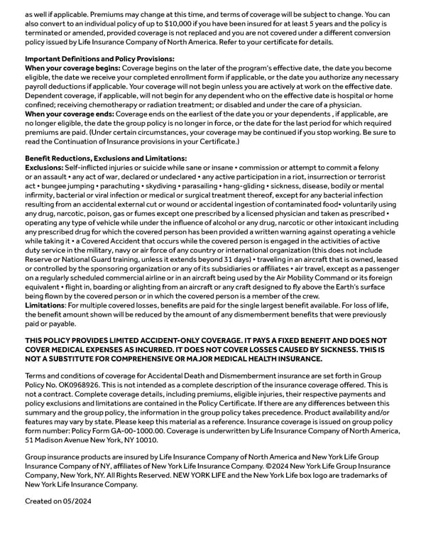 Employer-Paid Accidental Death and Dismemberment Benefits Overview - Page 2