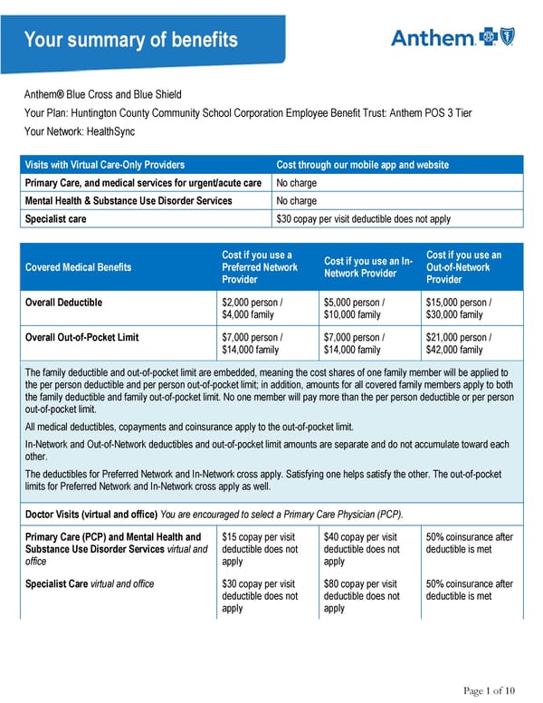 2025 Summary HCCSC Anthem HealthSync PPO 1 - Page 1