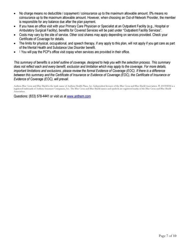 2025 Summary HCCSC Anthem HealthSync PPO 1 - Page 7