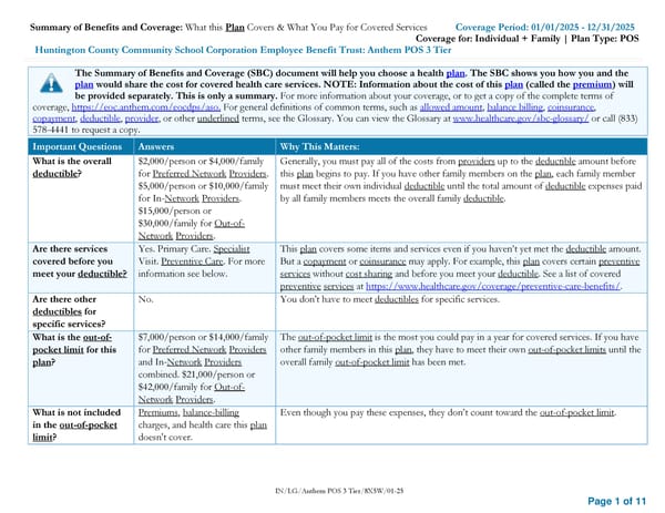 2025 SBC HCCSC Anthem HealthSync PPO 1 - Page 1