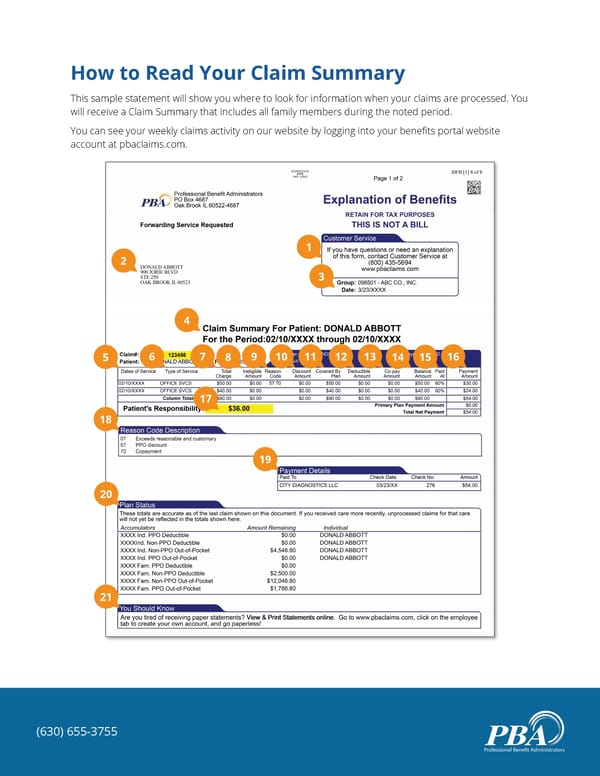 Understanding Your Claim Summary - Page 1
