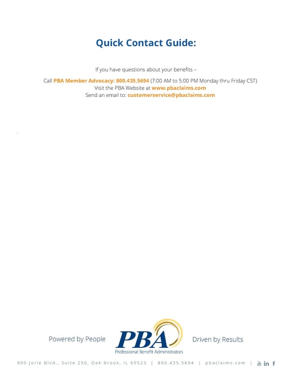 PBA Quick Contact Guide - Page 1