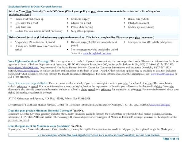Summary of Benefits and Coverage: Anthem Blue Access PPO HSA - Page 4