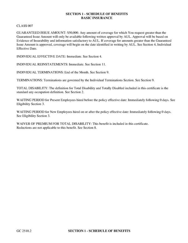 Group Term Life Insurance Certificate with Accelerated Life Benefit - Page 5