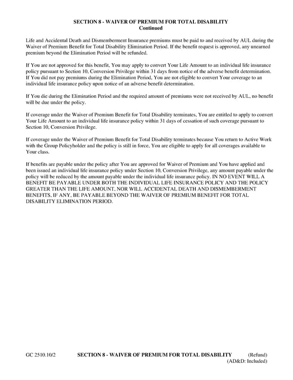 Group Term Life Insurance Certificate with Accelerated Life Benefit - Page 18