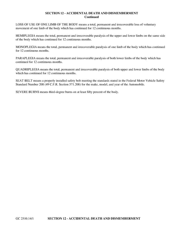 Group Term Life Insurance Certificate with Accelerated Life Benefit - Page 23