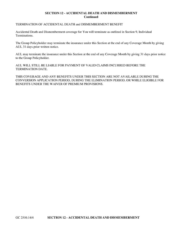 Group Term Life Insurance Certificate with Accelerated Life Benefit - Page 26
