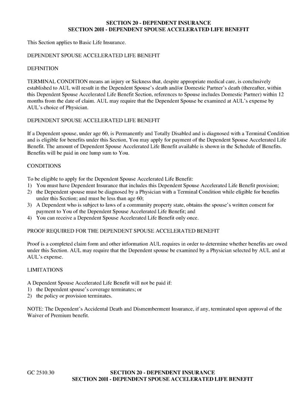 Group Term Life Insurance Certificate with Accelerated Life Benefit - Page 45