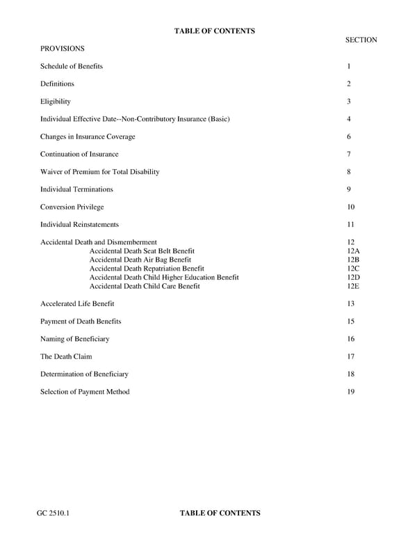 Certificate of Insurance for Group Term Life Insurance - Page 2