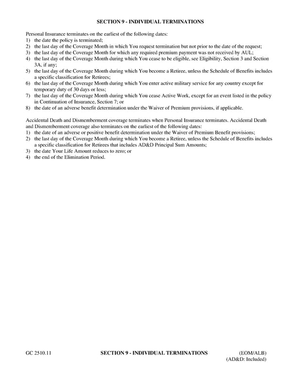 Certificate of Insurance for Group Term Life Insurance - Page 19