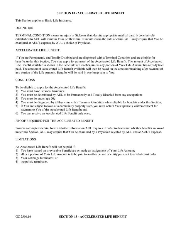 Certificate of Insurance for Group Term Life Insurance - Page 33