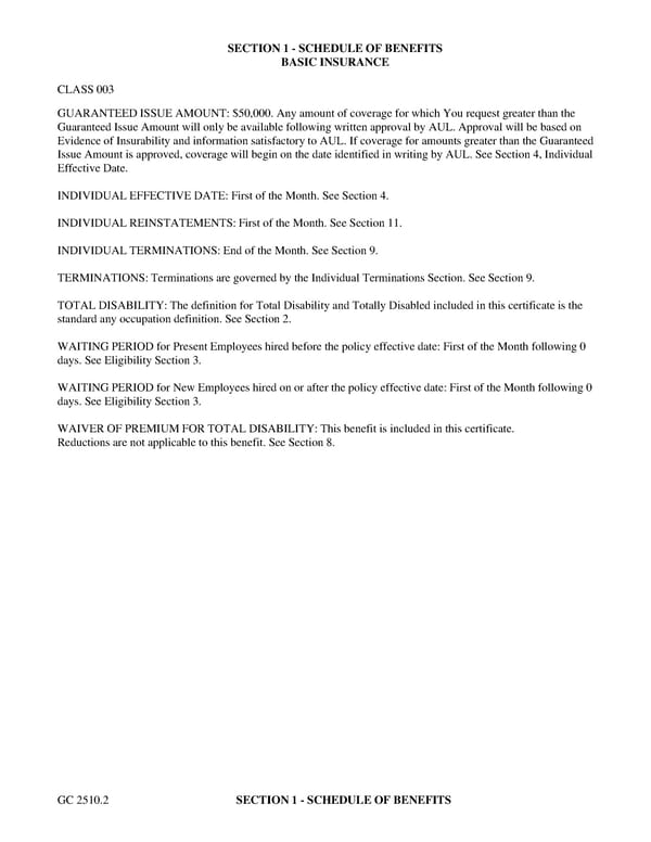 Certificate of Insurance for Group Term Life Insurance - Page 5