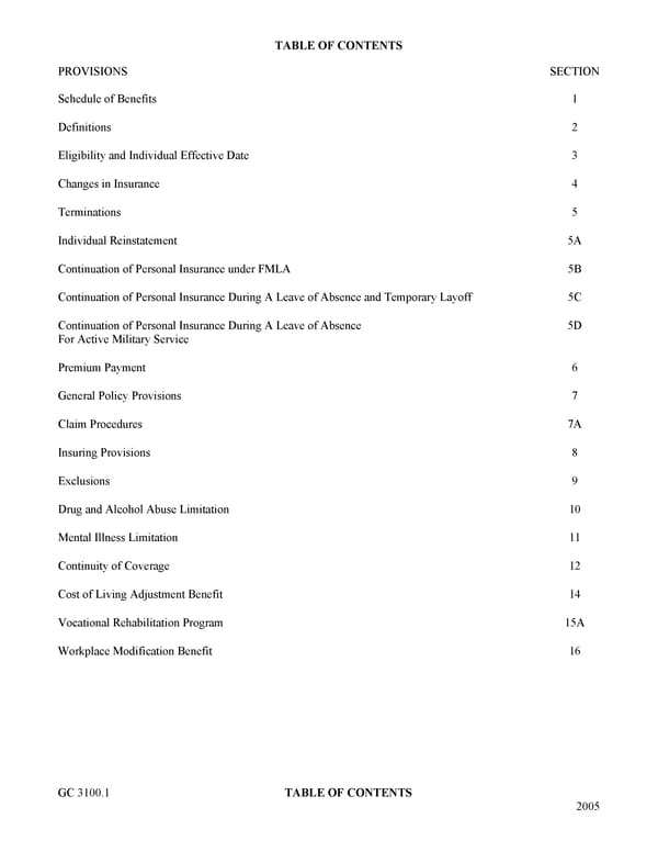 Certificate of Insurance: Group Long Term Disability Income Insurance - Page 2