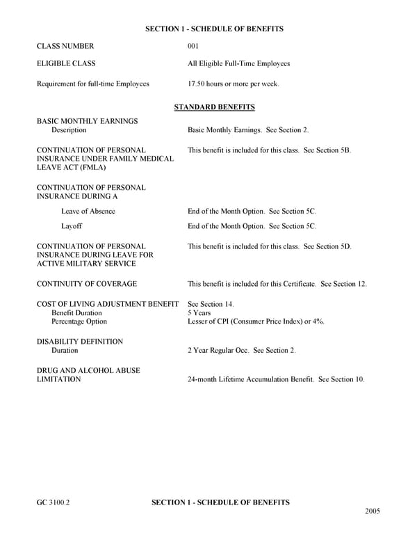 Certificate of Insurance: Group Long Term Disability Income Insurance - Page 3
