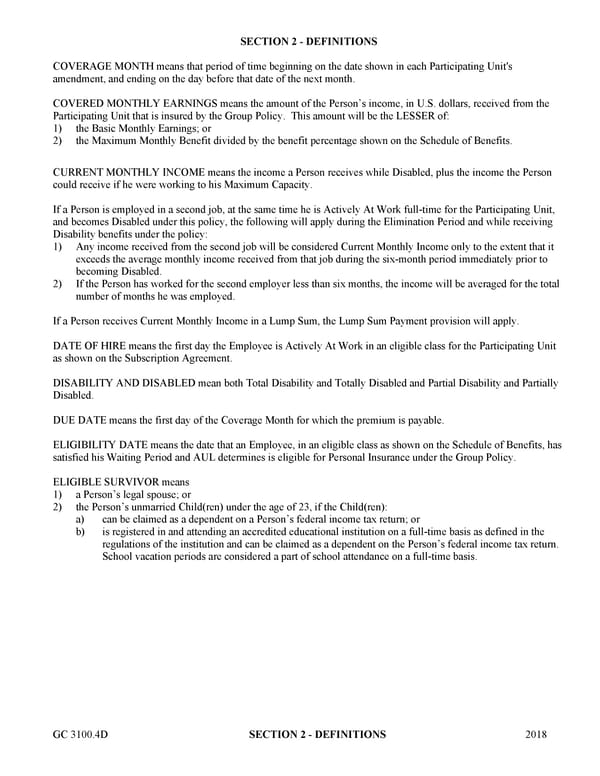 Certificate of Insurance: Group Long Term Disability Income Insurance - Page 8