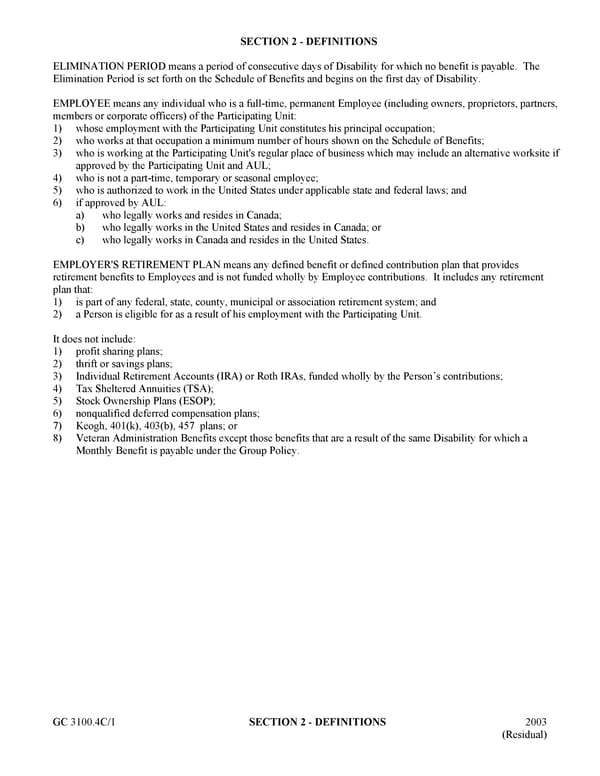 Certificate of Insurance: Group Long Term Disability Income Insurance - Page 9