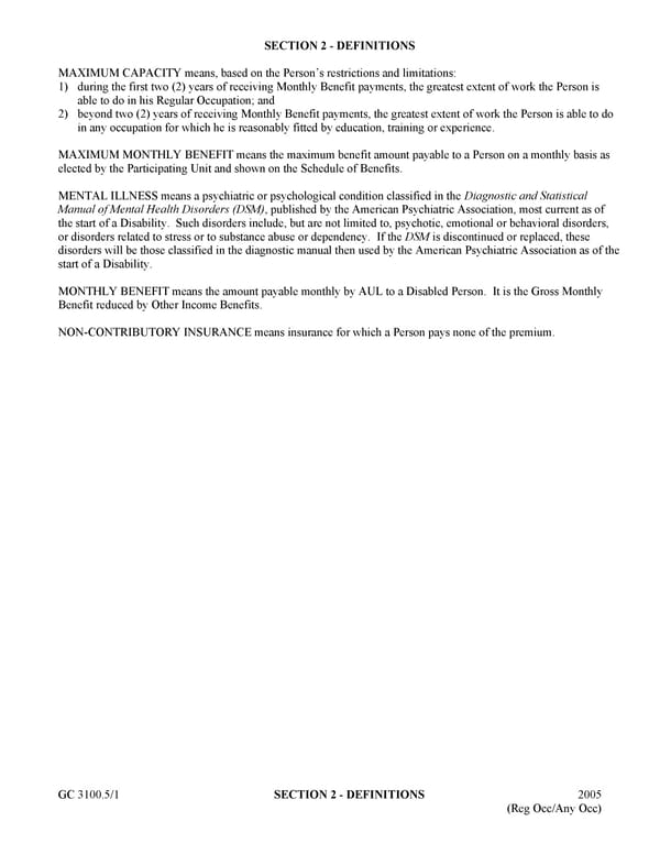 Certificate of Insurance: Group Long Term Disability Income Insurance - Page 11