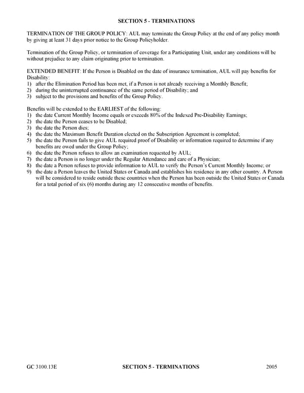 Certificate of Insurance: Group Long Term Disability Income Insurance - Page 20