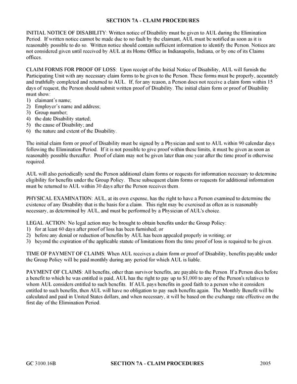 Certificate of Insurance: Group Long Term Disability Income Insurance - Page 29