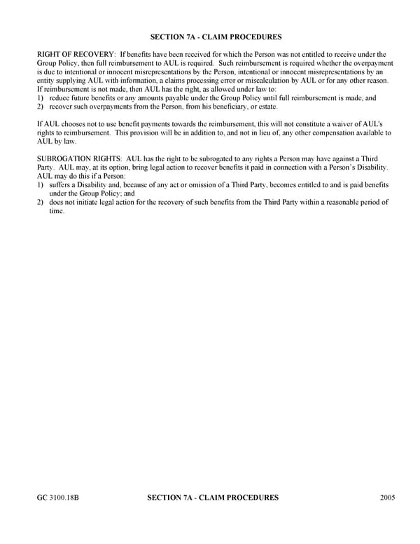 Certificate of Insurance: Group Long Term Disability Income Insurance - Page 31