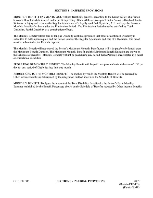 Certificate of Insurance: Group Long Term Disability Income Insurance - Page 32