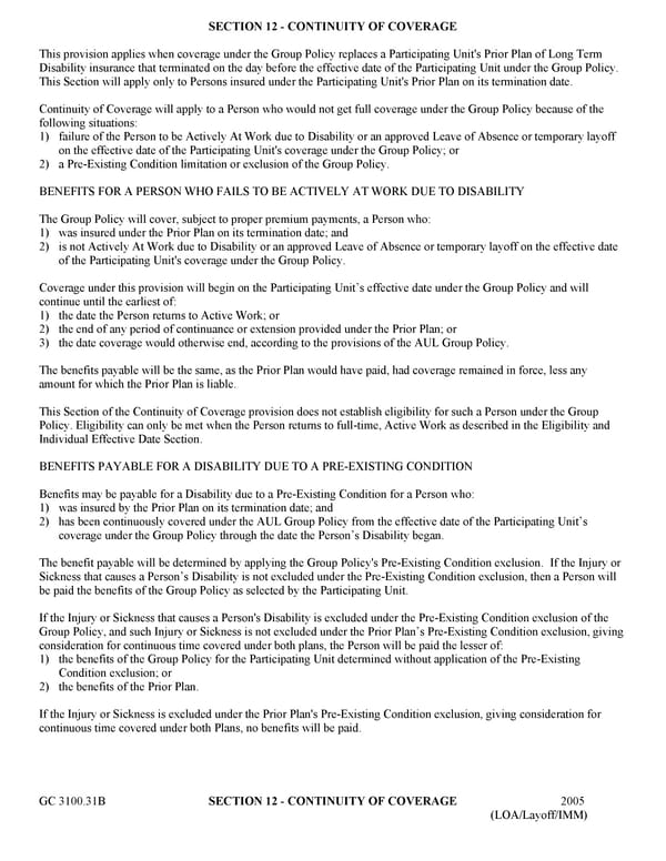 Certificate of Insurance: Group Long Term Disability Income Insurance - Page 46