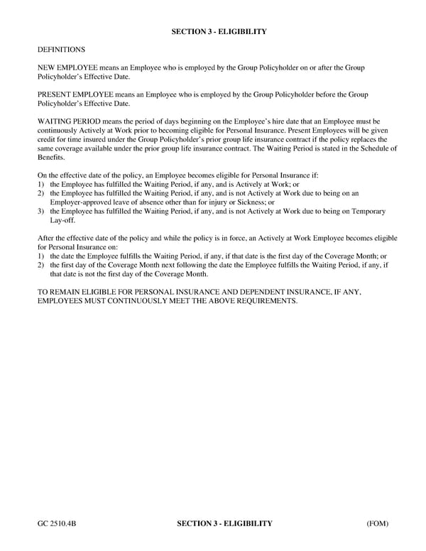 Group Term Life Insurance Certificate - Page 12