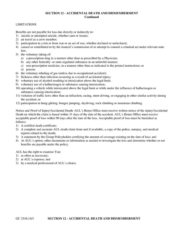 Group Term Life Insurance Certificate - Page 25