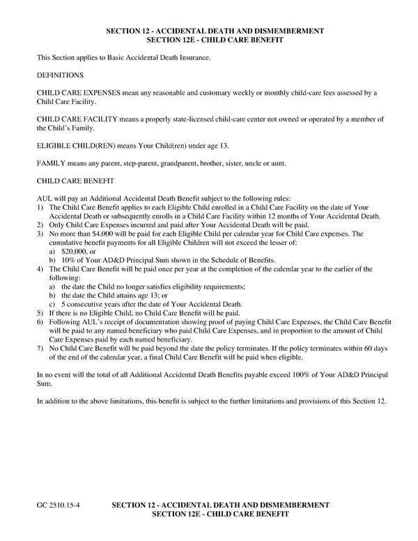 Group Term Life Insurance Certificate - Page 32