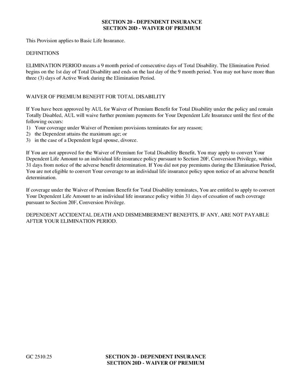 Group Term Life Insurance Certificate - Page 41